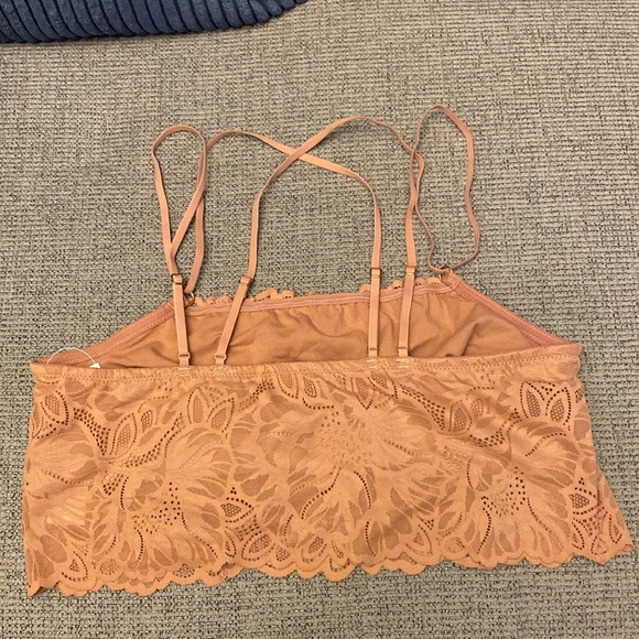 Aerie lace bralette size Large. Peach coral color - Picture 3 of 7